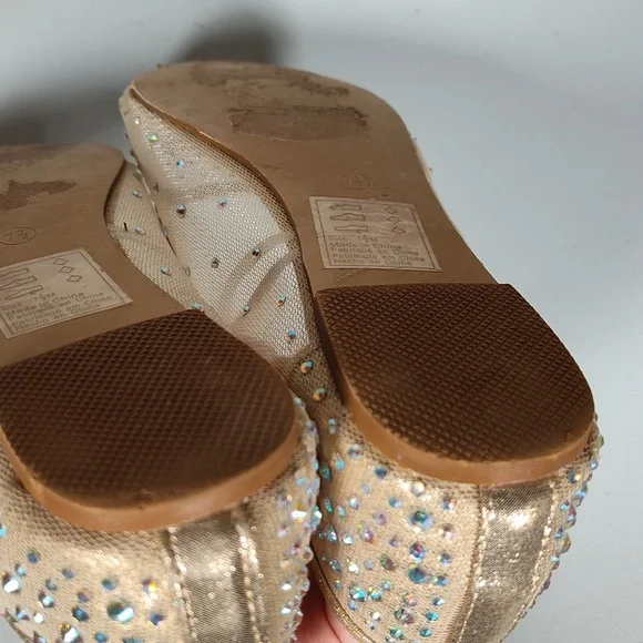 David's Bridal Illusion Toe Cap Crystal Embellished Ballet Flats 7.5 - Picture 10 of 12